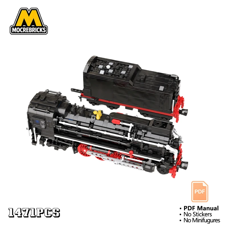 

MOC 1 48 Motorized JS Class Steam Locomotive Train Building Blocks Chinese Heavy Freight Railway Engine Bricks Adult Gift