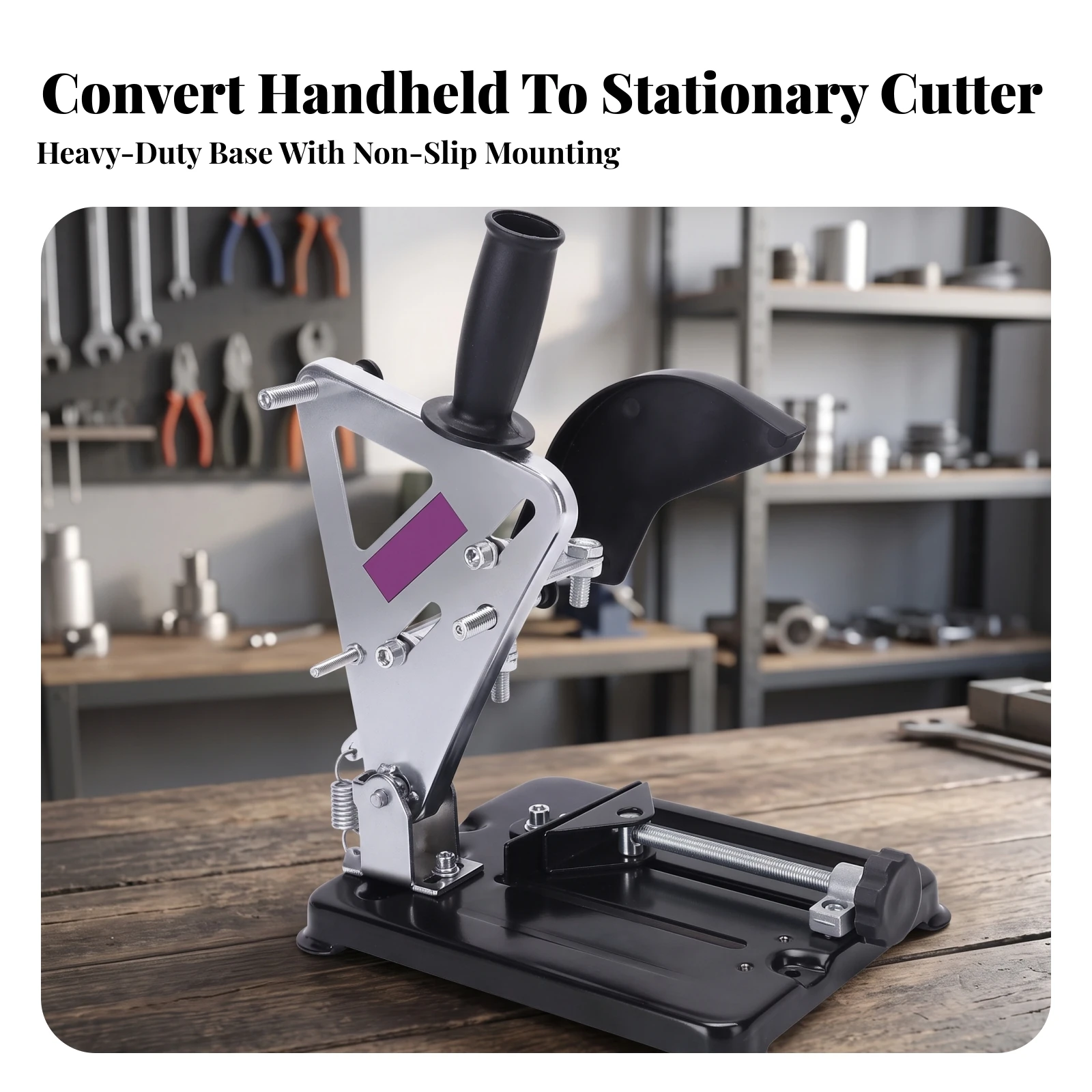 Angle Grinder Stand Sliding Angle Grinder Stand with Handle Adjustable Stable for DIYers, Metalworking, Workshop