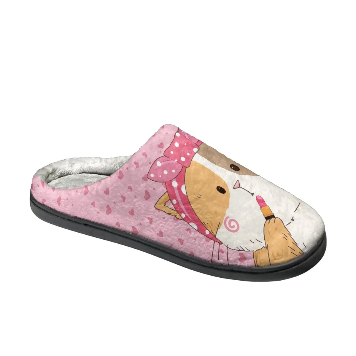Cartoon Cute Mouse Design Cotton Slipper for Women Girls Cute Kawaii Flats Pink Warm Home Slides Shoes pantufas de pelúcia New image 4