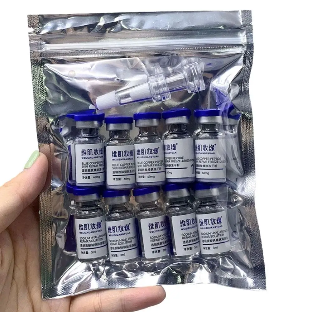 

﻿ Набор лиофилизированного порошка с синим медным пептидом GHK-CU: Восстановление кожного барьера, антивозрастной эффект, укрепление кожи, уменьшение морщин, увлажнение, омоложение.