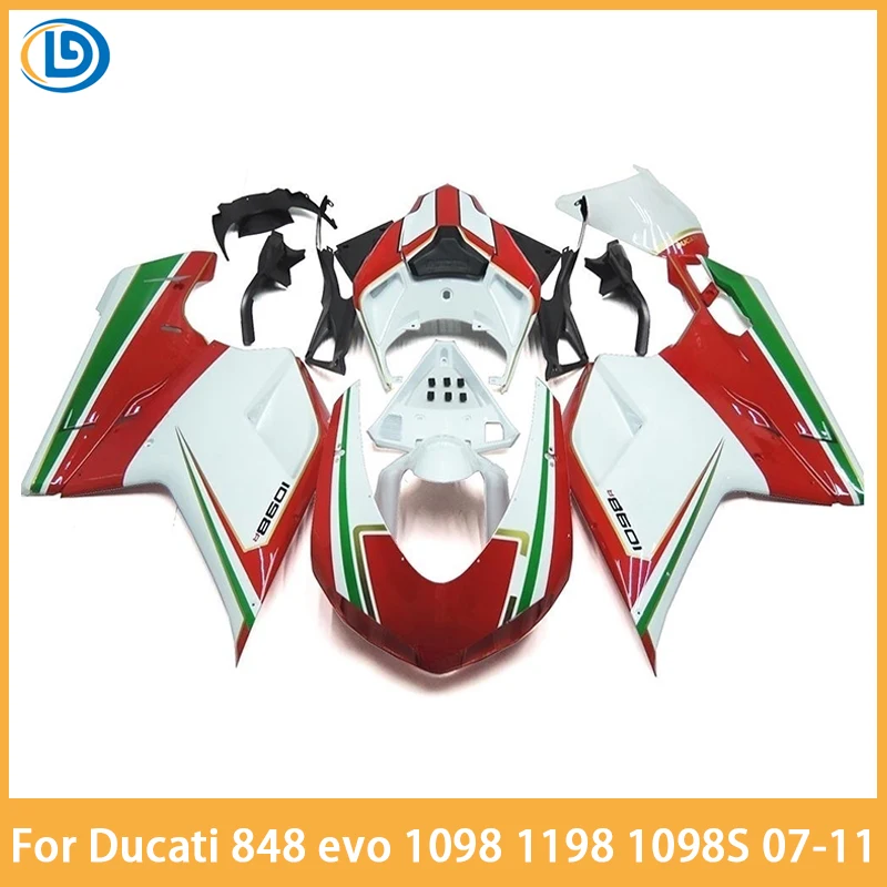 Motorcycle Fairing Kit ABS Plastic Injection Body Cowl Full Bodykits Accessories For DUCATI 848 1098 1098S 1198 2007 2008-2011