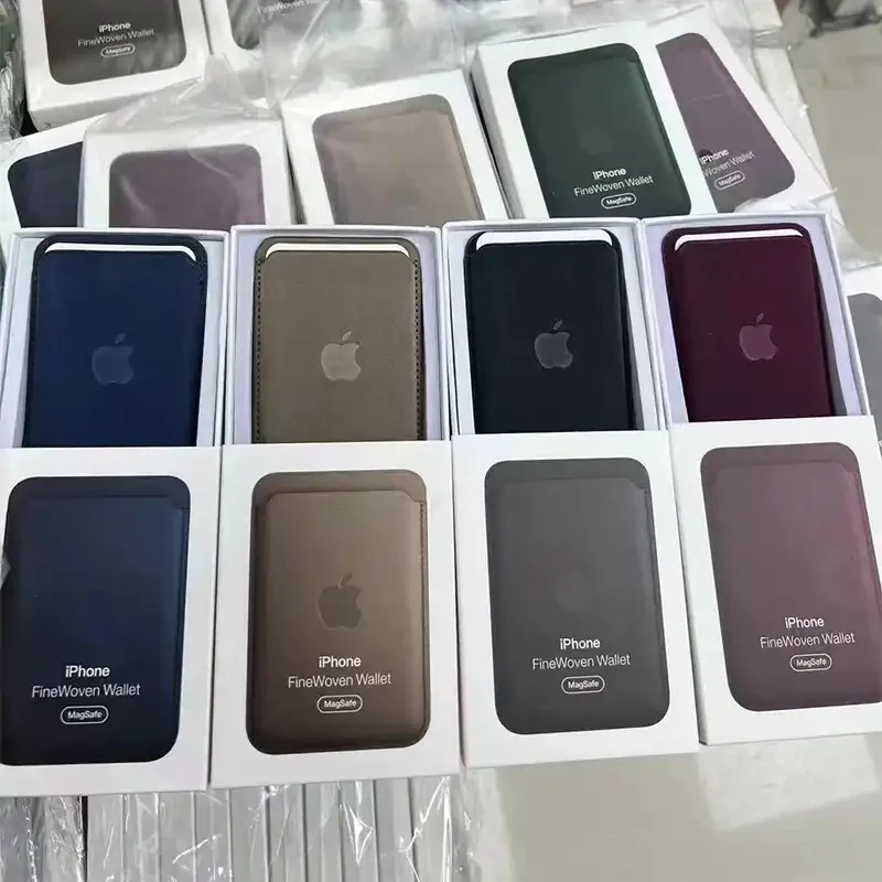 الأصلي غرامة المنسوجة Magsafe المحفظة المغناطيسي آيفون 17 12 14 13 16 برو ماكس زائد 15 16 13 14 حافظة بطاقات غطاء أبل