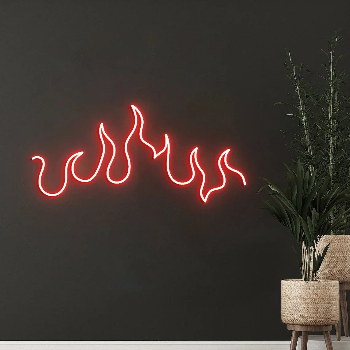 Fire Flame Neon Sign, Flame Wall Decor Fire Art Sign, Home Decor Flame Decor Gift for Her