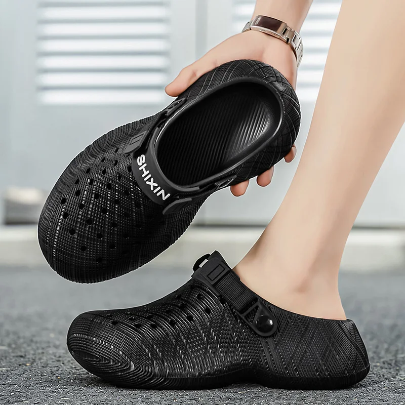 2026 New Men's Clogs Shoes Quick-dry Anti-slip EVA Hole Sandals Soft Comfortable Casual Beach Slippers for Outdoor Indoor