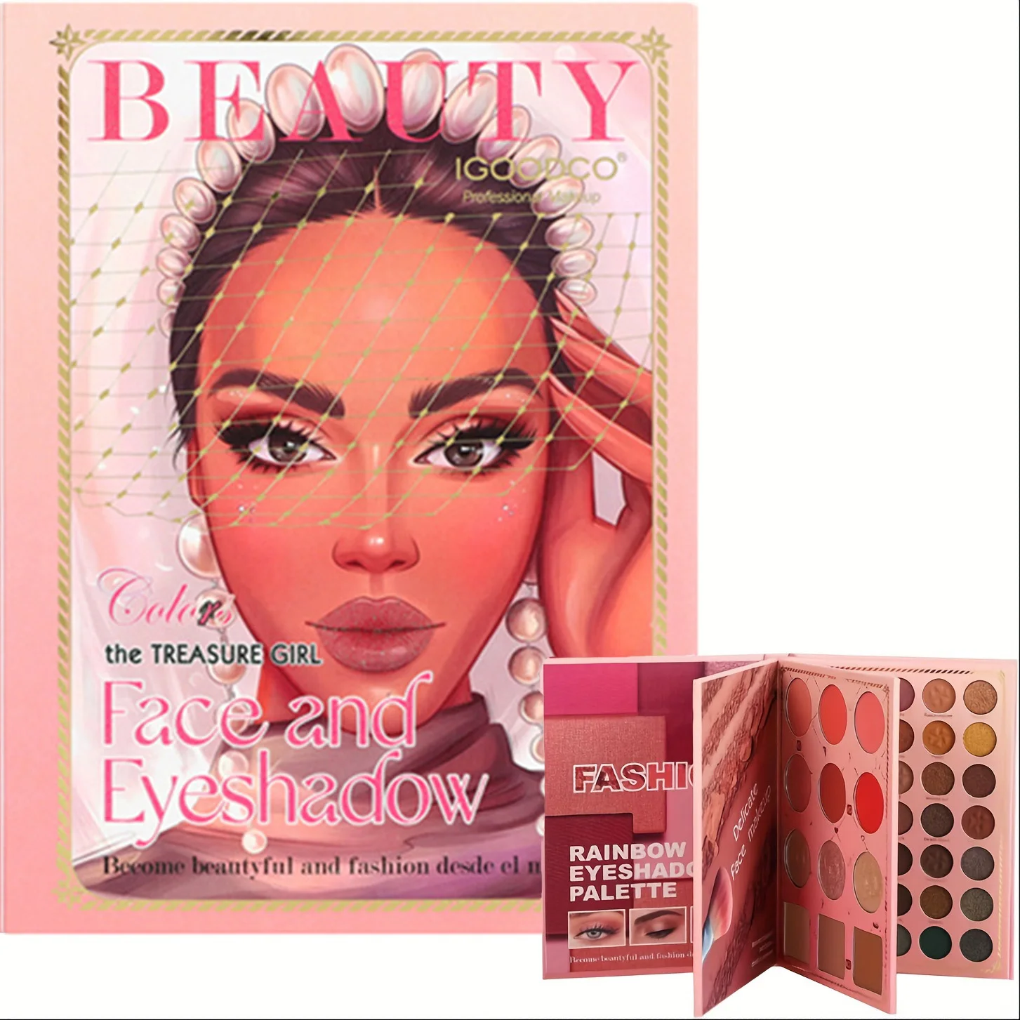 82-Farben-Lidschatten-Palette, matt, schimmernd, glitzernd, wasserfest, mischbar, Pigment-Make-up-Set für Cosplay, Party, Festival, Augen-Make-up