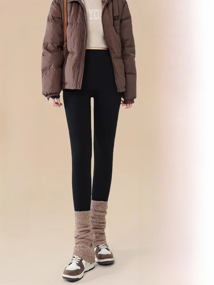 ハイウエスト裏起毛ヨガパンツ レディース アークスキンパンツ 秋冬 ハイウエストお腹引き締めロングレギンス