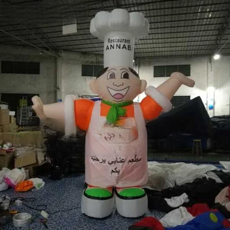 inflatable chef balloon  3m high cheap  with printing big inflatable cook model for catering business advertising