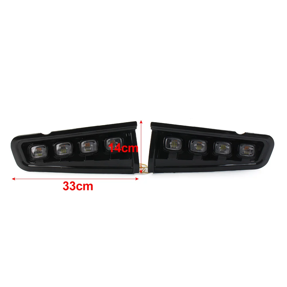 1Pair Car LED DRL Daytime Running Fog Light With Turn Signal Indicator For Ford Bronco 2021 2022 2023