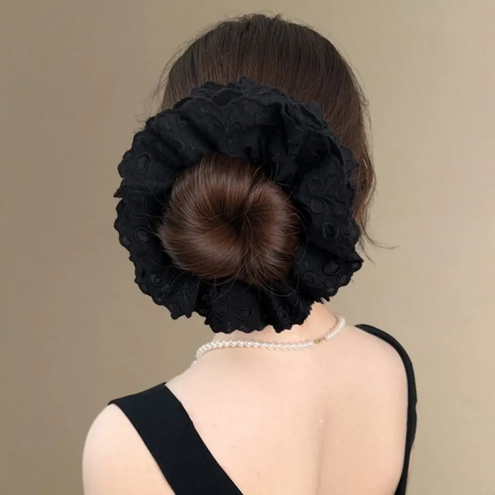 

Flower Shape Ballet Style Lace Scrunchies Cloth Heart Elastic Hair Bands Ponytail Holder Hair Ring