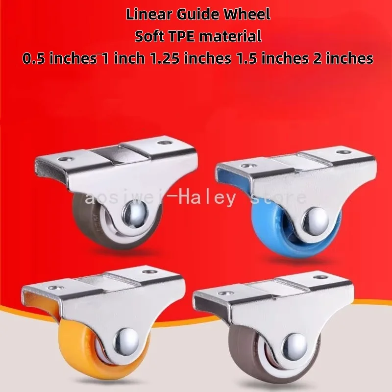 4 Pcs Hot New Arrival 1 Inch Dia Universal Furniture Caster Furniture Trolley Iron Top Plate Silent Nylon Fixed Caster Wheel