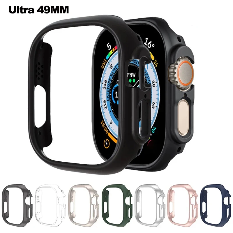 Matte Protective Cover for Apple Watch Ultra 2 PC transparent Bumper Hard PC Frame Protector Case for iwatch Ultra 49mm