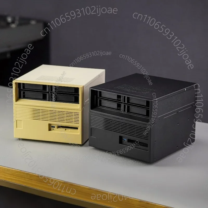 4+2 Bay Retro Hard Drive NAS Enclosure Snail Fly Bull Black Group SFX Power Supply Empty Chassis - No Hardware Included