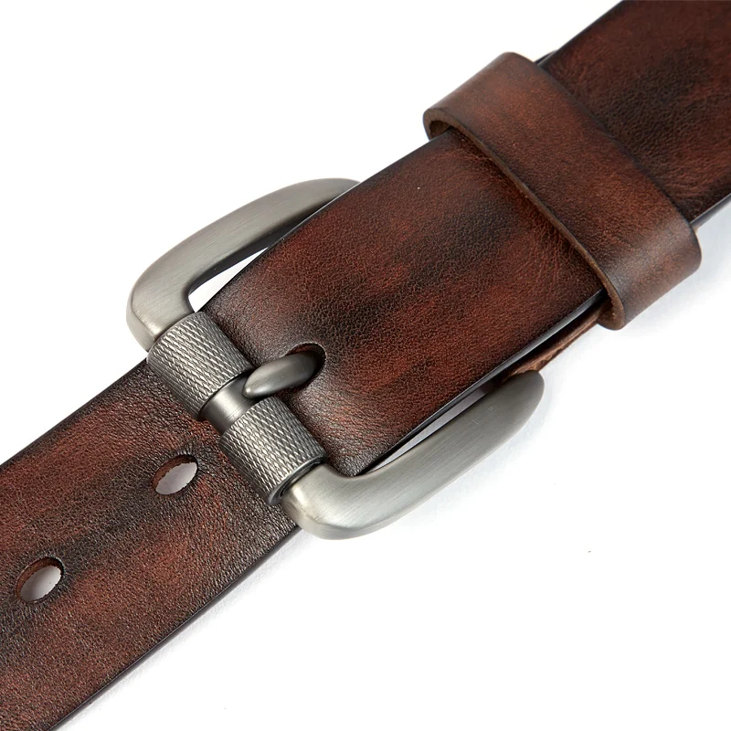 MEDYLA Men\'s Leather Belt Vintage Pin Buckle Natural Skin Waistband Strap Jeans Belt For Male Cowhide Belt Delivery In 24 Hours