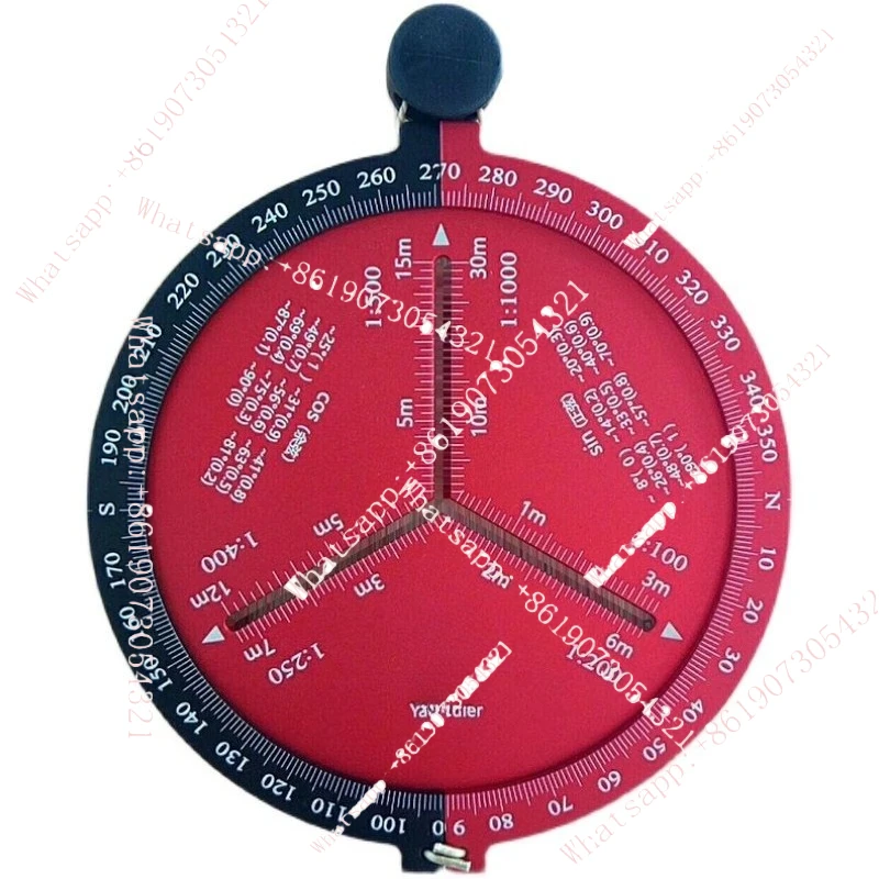 cave survey drawing tools polar coordinates metal full circle protractor scale compass azimuth angle ruler