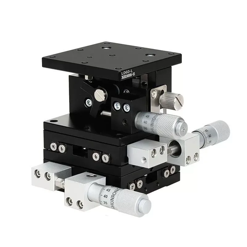 XYZ 3 Axis 90mm Linear Stage Trimming Platform Bearing Tuning Sliding Table 90*90mm XYZ90-LM,LD90-LM2 double cross rail