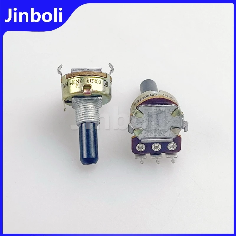 1PCS R161 Type B100K Single Speaker Amplifier With Midpoint Audio Treble And Bass Volume Potentiometer 3Pins D Shaft Length 20MM