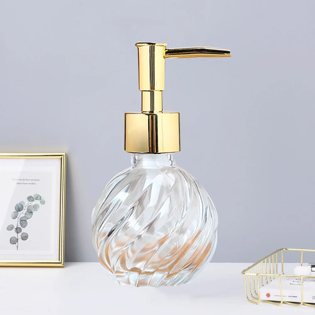 

Glass Refillable Pump Bottles Perfume Subpackage Bottles Containers for Women Girls Travel Home Use Large Size Golden Thickened