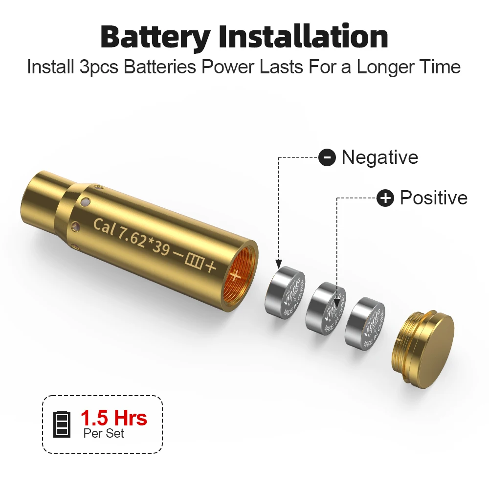 Quick Zeroing & High Accuracy Laser Sight for Cal 7.62*39 – No Adjustment Required.