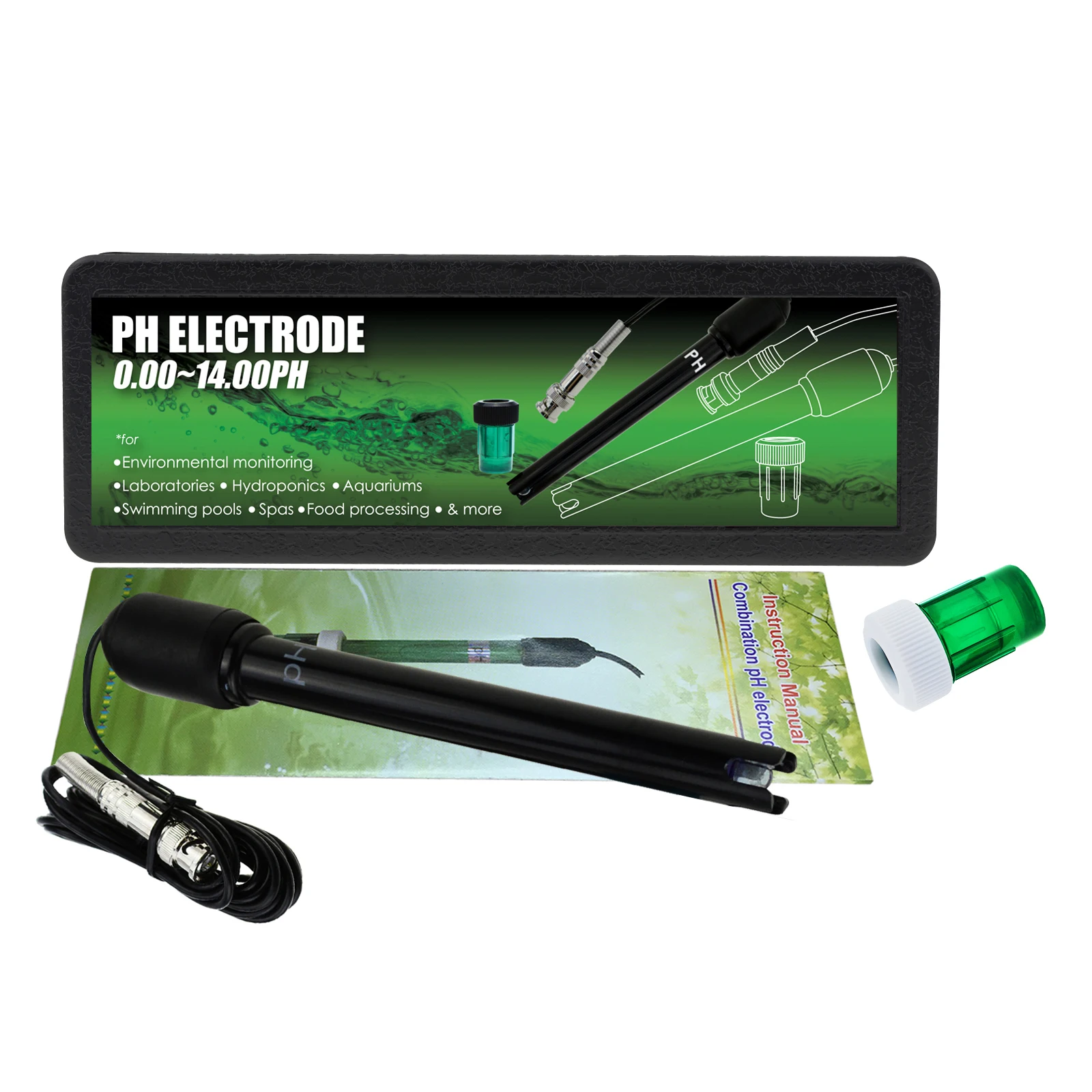 PH Electrode Sensor Probe 300 ซม.เครื่องวิเคราะห์น้ํา PH Meter PH Probe สําหรับ Aquarium Hydroponics ขั้วต่อ BNC Sonde Ph Piscine