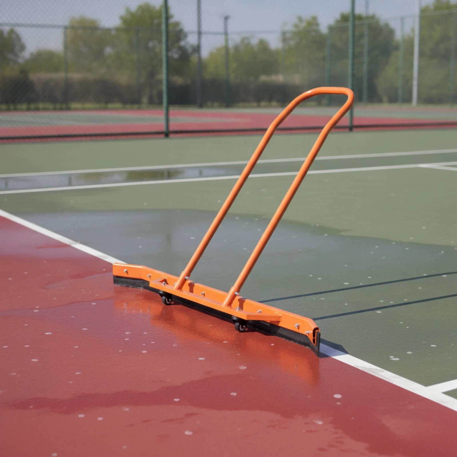 Tennis Court Water Remover Low-Height Court Squeegee Floor Squeegee with Wheels Heavy Duty Floor Water Remover Stable
