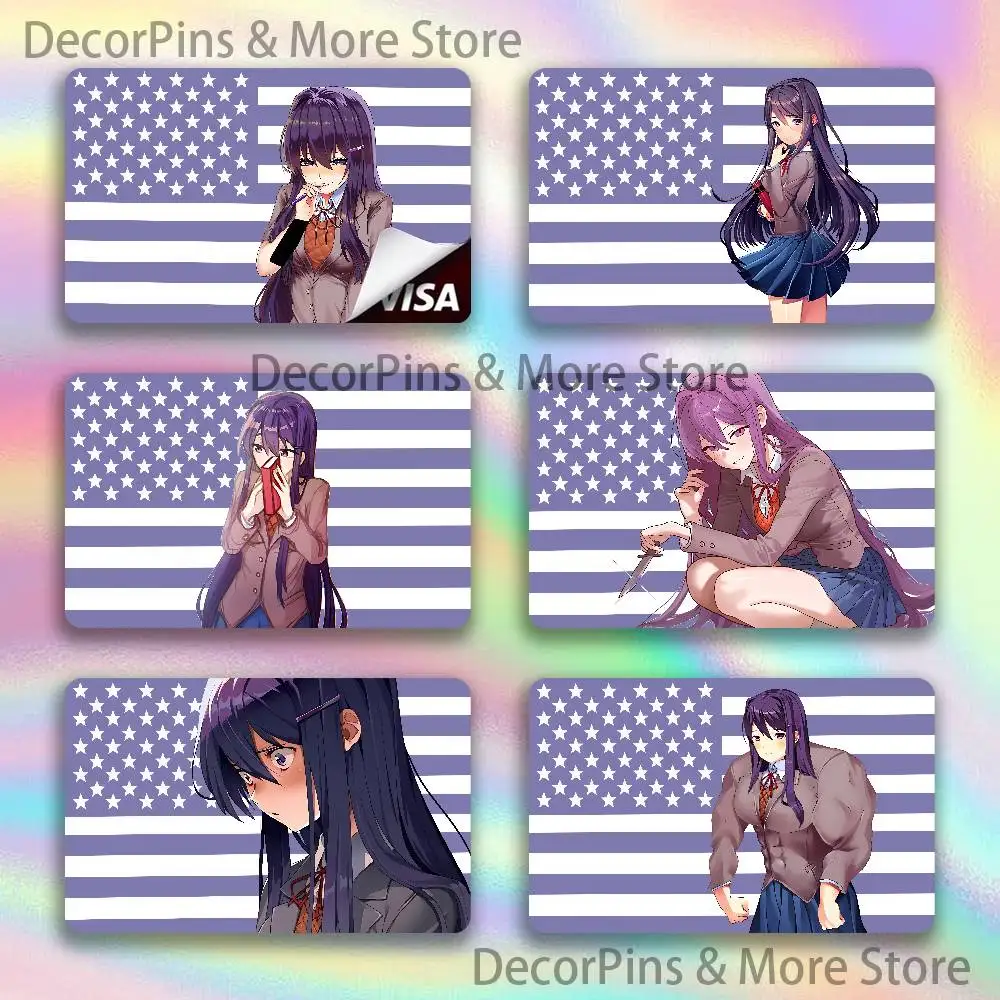 

Anime Girl Y-Yuri Stickers Credit Visa Debit Bank Charge Card Bus Metro Waterproof Sticker Decal Decoration