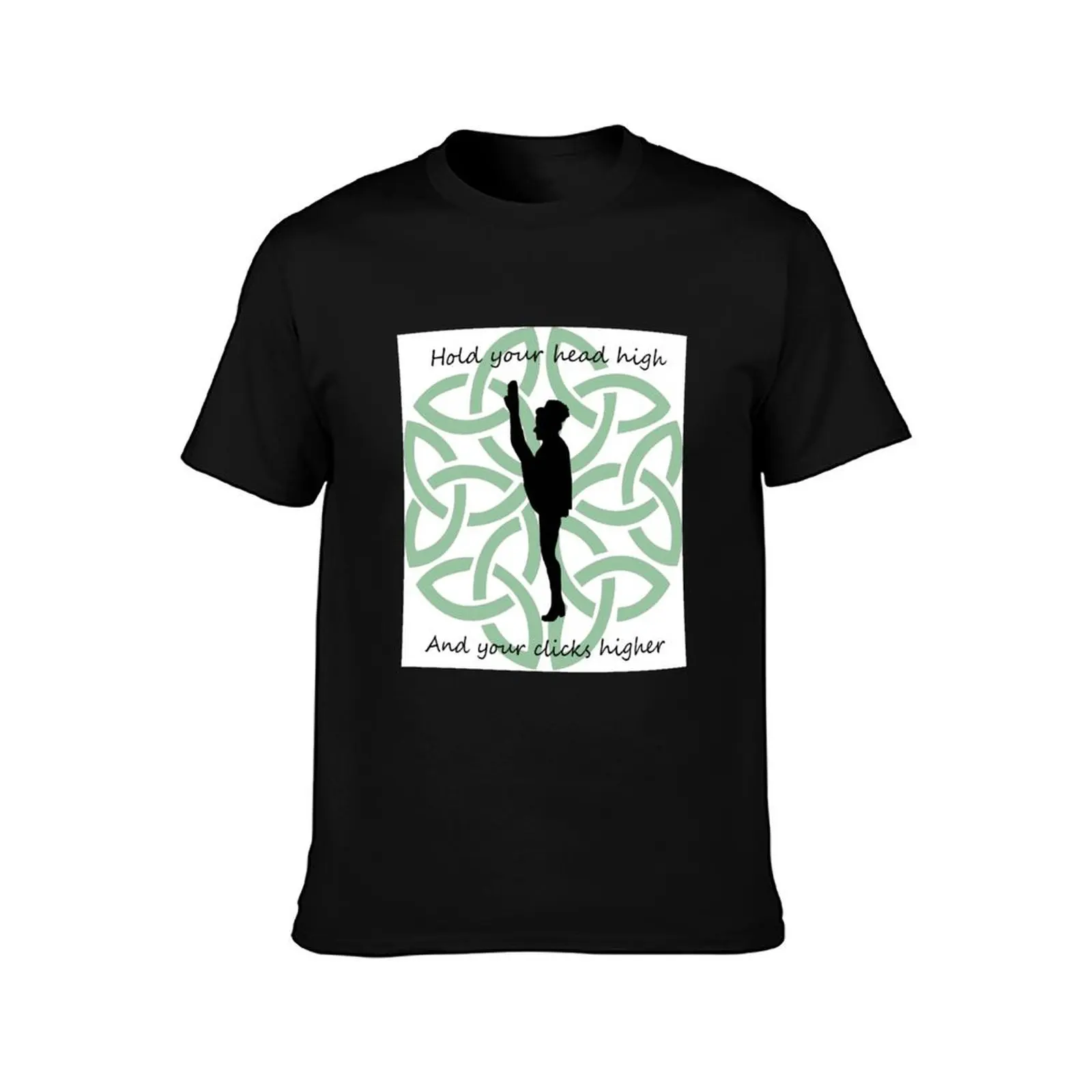 Head high Clicks higher T-Shirt Summer Casual Cotton Tee Oversized Streetwear Tops Vintage Graphic Print Unisex Men Women