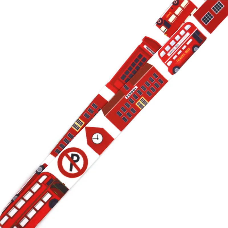 British life london bus Couple Keychain Lanyards Id Badge Holder ID Card Pass Gym Mobile Phone Badge Holder Key Straps