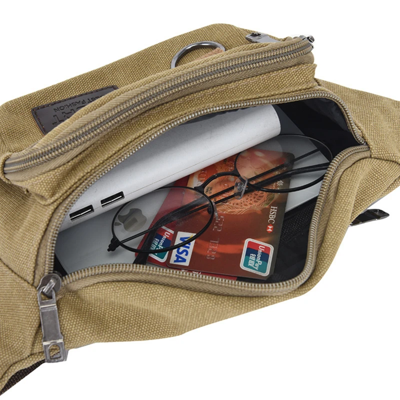 Sports Waist Packs Casual Canvas Hidden Anti-theft Chest Bags Body Running for Men Women Tourist Cycle Crossbody Bag Pocket