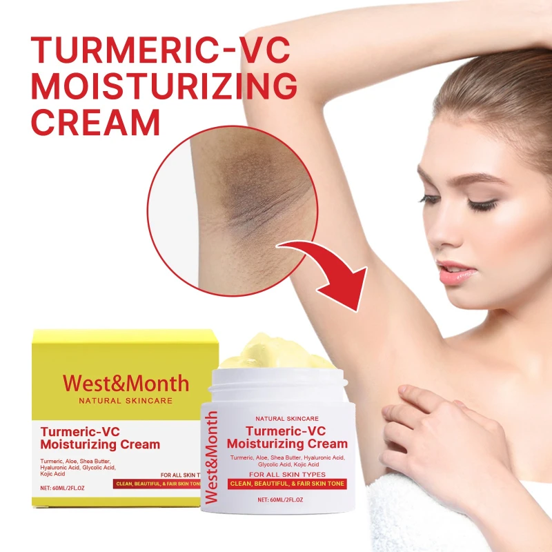 Turmeric VC Brighten Cream, Dilute Dullness, Black Acanthosis, Moisturize and Brighten Skin Beauty Cream