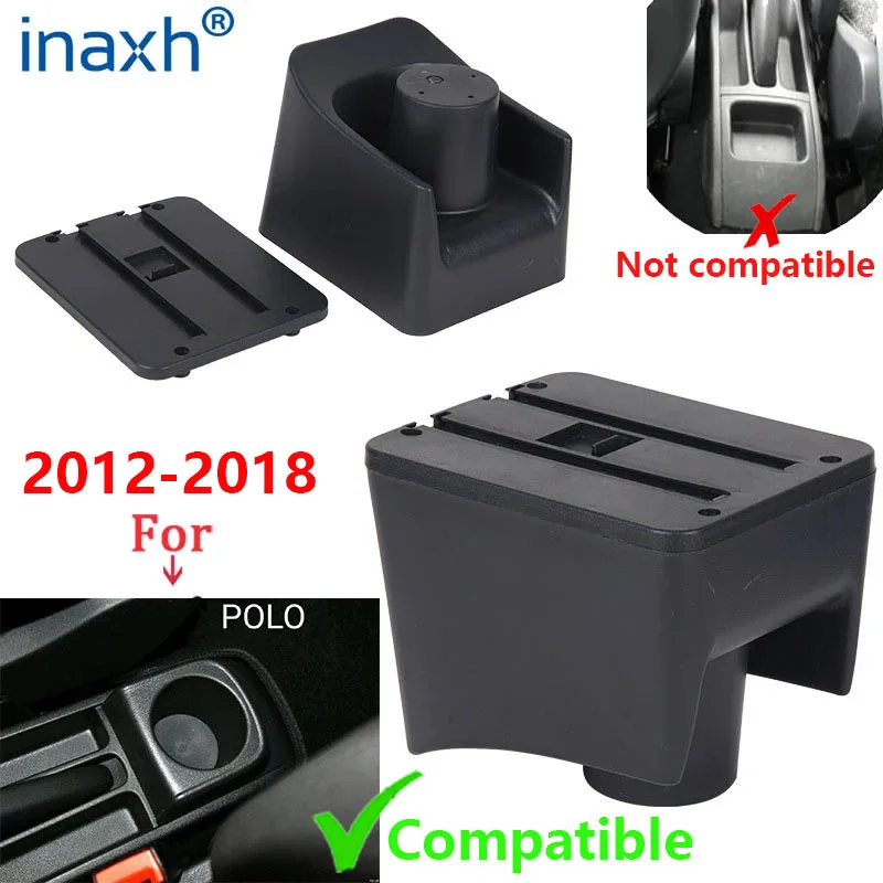 For Volkswagen POLO Armrest new For VW POLO Mk5 6R Vento Car Armrest box Interior Parts Storage Box Car Accessories 2012-2018USB