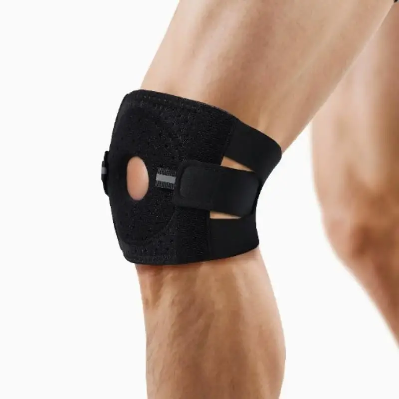 Verstellbare Kniebandage Knie-Kompressionsstütze mit Patella-Gel-Pads & Seitenstabilisatoren für Sport, Basketball, Laufen, Radfahren – Detail 5
