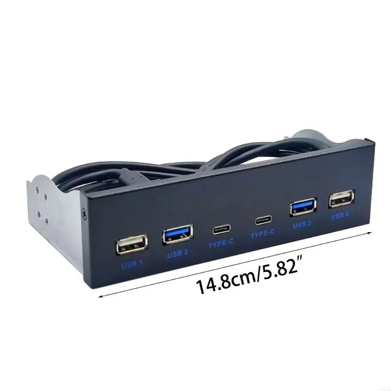 ESB múltiple Y8AC Multi Port USB Tipo C y cubo panel frontal USB para escritorio Rom Bay y carga