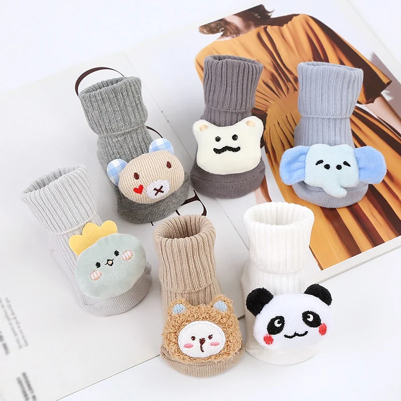 Autumn Baby Girls Socks Newborn Cute Cartoon Animal Baby Socks Infant Baby Boy Socks Anti Slip Soft Cotton Floor Sock