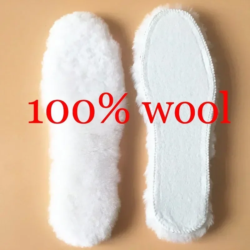 Men Women Winter Wool Shoe Insoles, Faux Sheepskin Warm Thick Soft Fur Insoles for Snow Boots Daily Wear EU35-EU45 US5.5-10.5