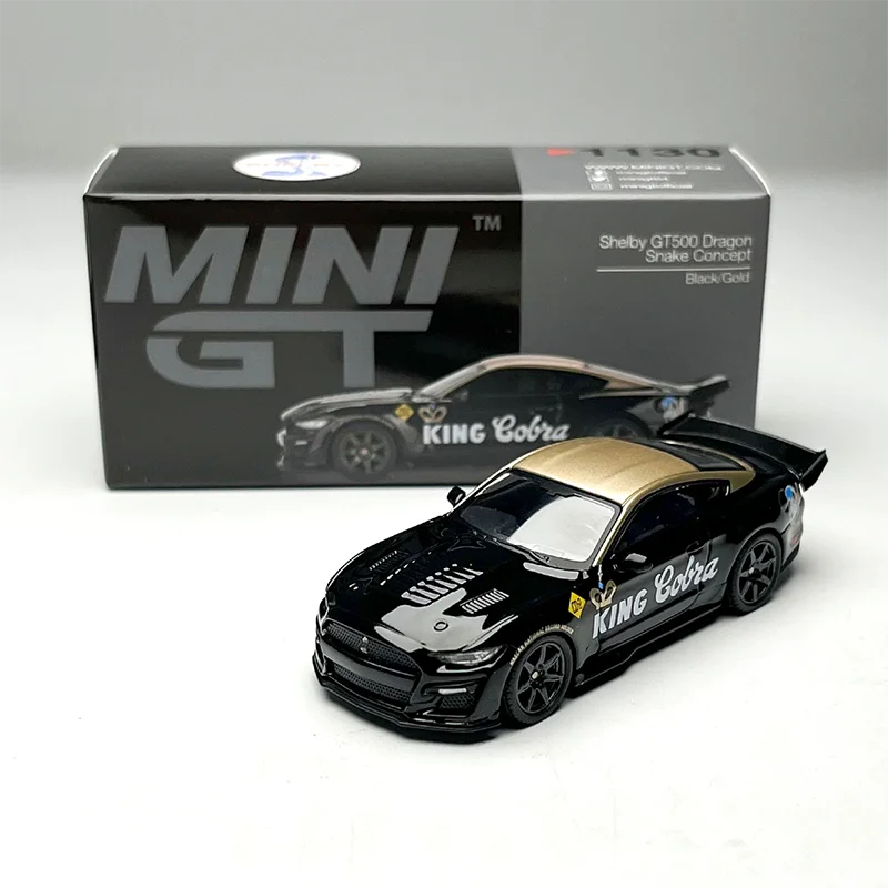

MINIGT 1:64 #1130 Shelby GT500 Dragon Black/Gold Alloy Car Model Static Collection Decorated Holiday Gifts Toys Souvenir Gift