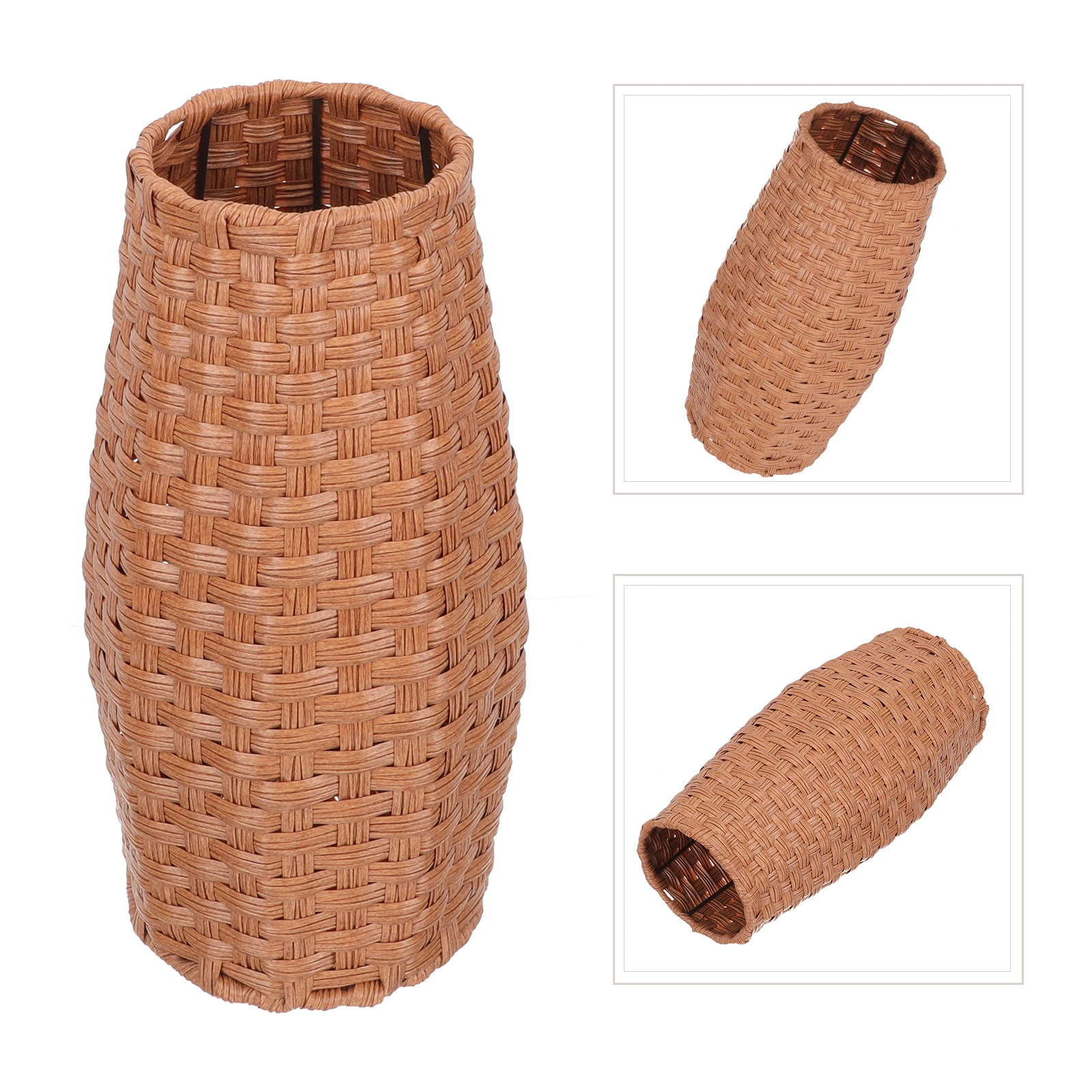 

Modern Simple Woven Flower Vase Decorative Plant Holder For Office Home Dried Flowers Brown Simulation Rattan Vase Stable Base