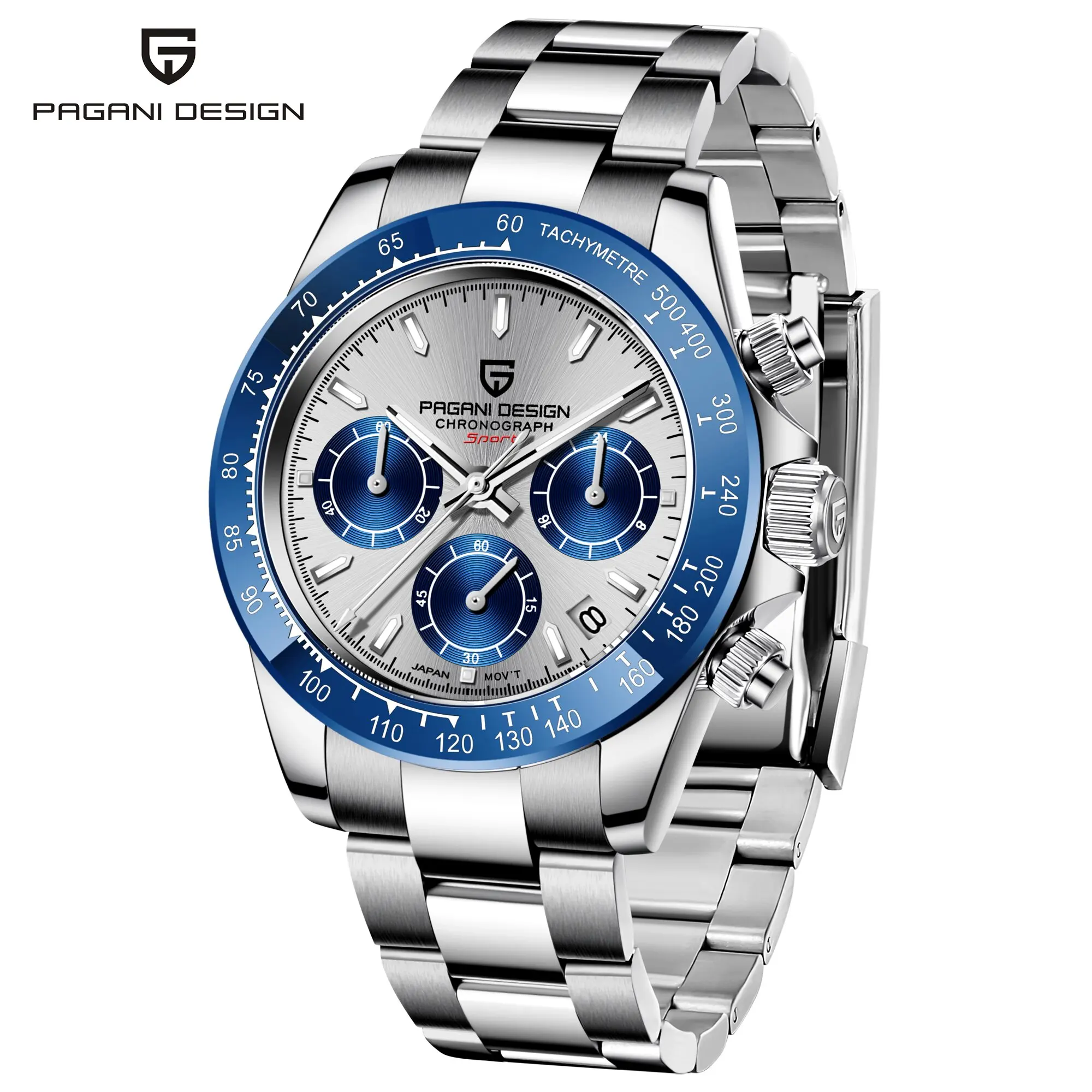PAGANI DESIGN Men's Casual Quartz Watch 40Mm Outdoor Trendy Stainless Steel Sapphire Wear-Resistant Mirror Luminous Diving Watch image 3