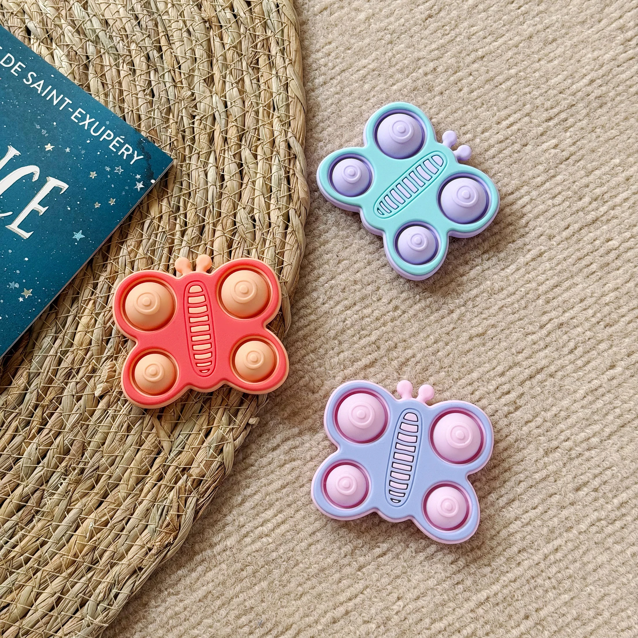 Color Kids 1PCS Butterfly Silicone Teether Toy BPA Free Baby Chew Toy 0-12 Months Sensory Educational Gift Safe Baby Stuff