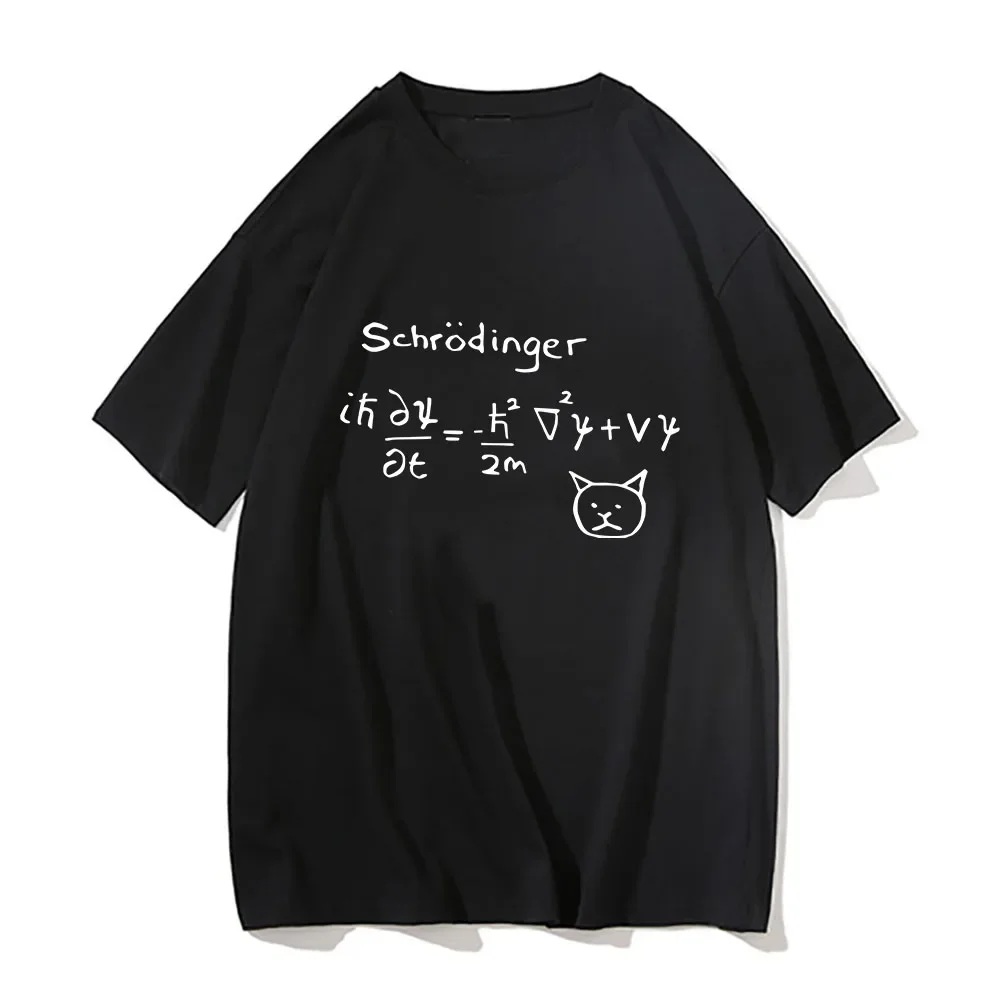 

Футболка Schrodinger's Cat с квантовой механикой, мужские Красивые футболки с формулой из 100% хлопка, модная манга/комикс с круглым вырезом, четыре сезона