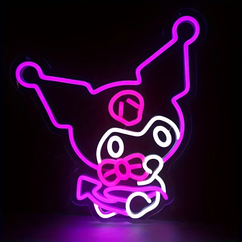 

Неоновая лампа Kuromi для декора стен, милый неоновый светильник Kawaii с USB-питанием и регулировкой яркости, для украшения стен на вечеринках, подарок на день рождения, декор для свадебного фона