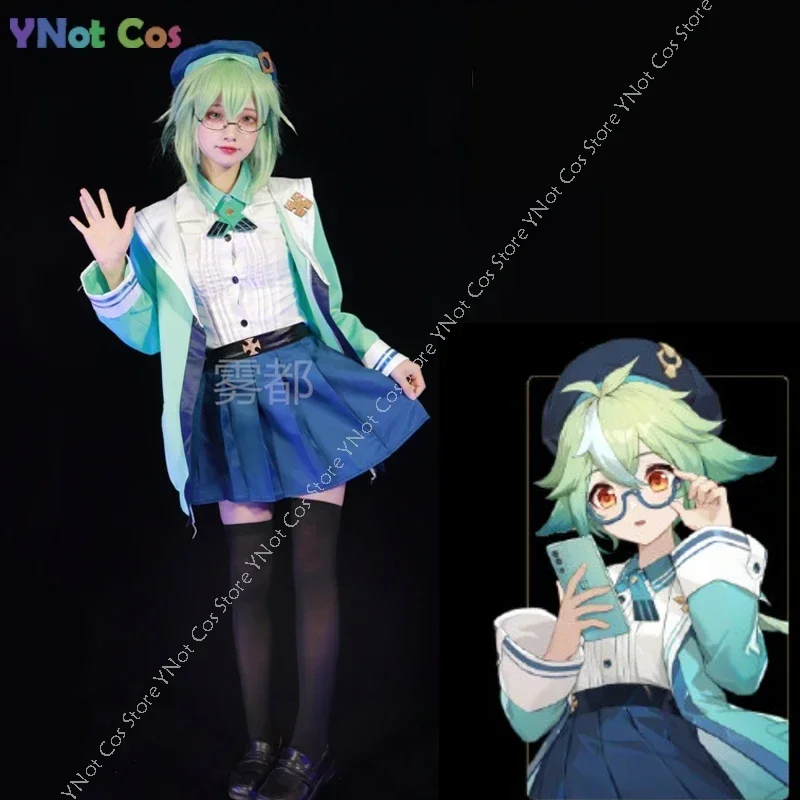 Sucrose Cosplay Costume Wig Genshin Impact Sucrose Doujing Co-1 Plus JK Uniforms Game Suit Halloween Party Outfit For Women