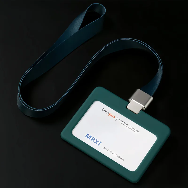

4Pcs Horizontal-style Rubber Work ID Card Holder Visitor Badge Employee ID Tag High-end Lanyard-equipped Work Credential