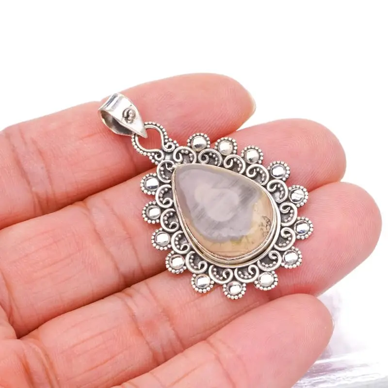 StarGems Natural Imperial Jasper Handmade 925 Sterling Silver Pendant 2