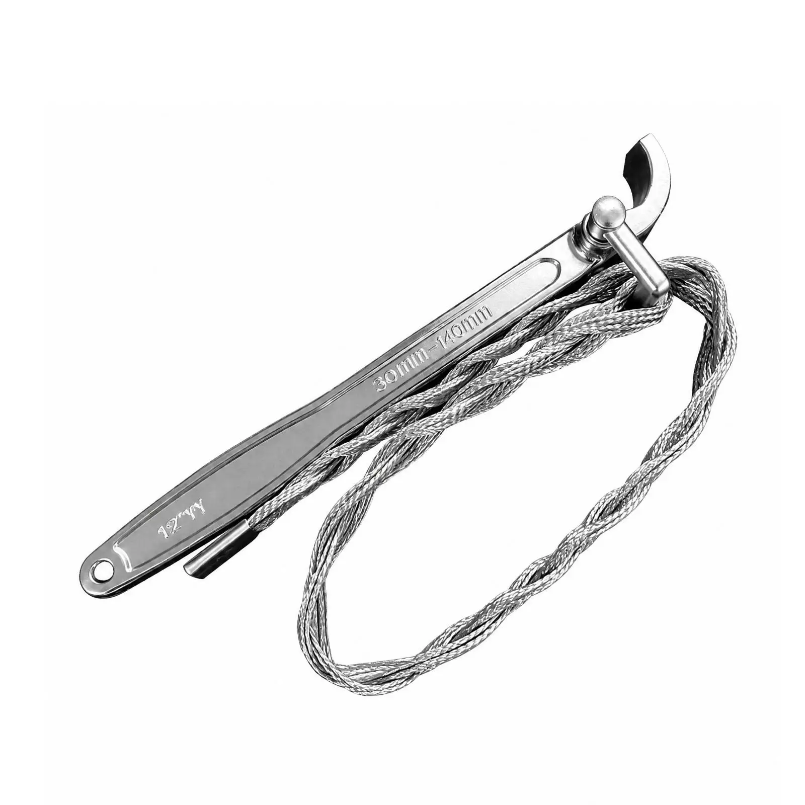 12 Inch Iron Strap Wrench Braided Steel Band for Diesel Fuel Filter and Oil Strainer Automotive Maintenance Tool