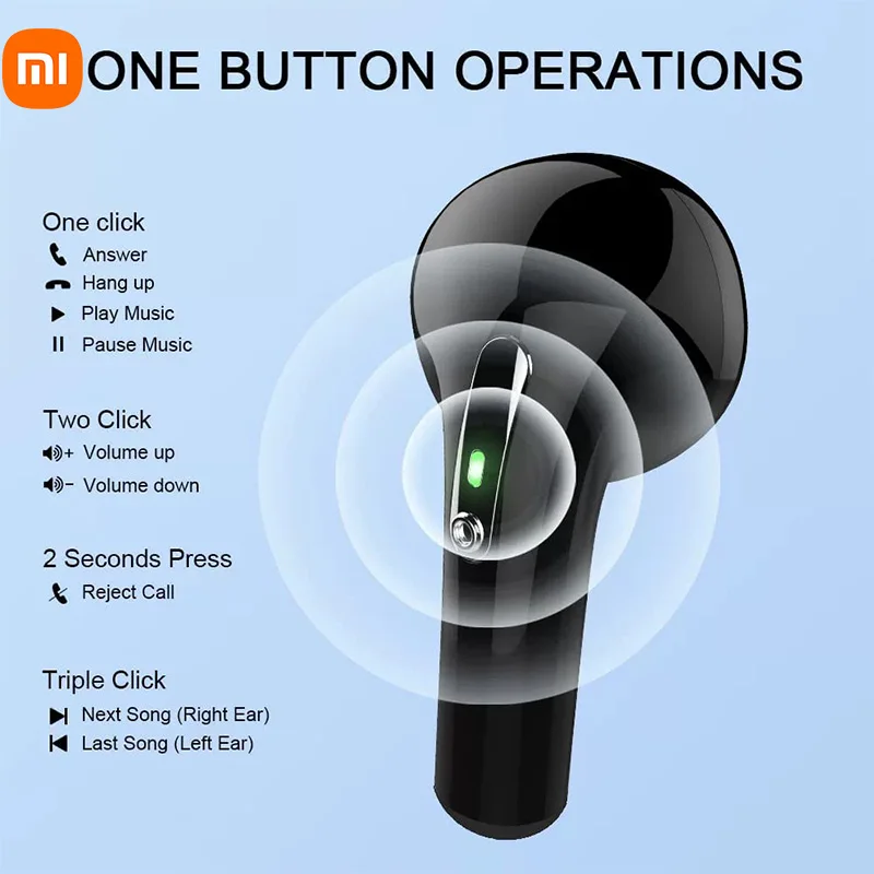 XIAOMI New J97 Bluetooth5.2 Earphone LED Display True Wireless Headphone Touch Control HD Call Sport Gaming Headset With Mic