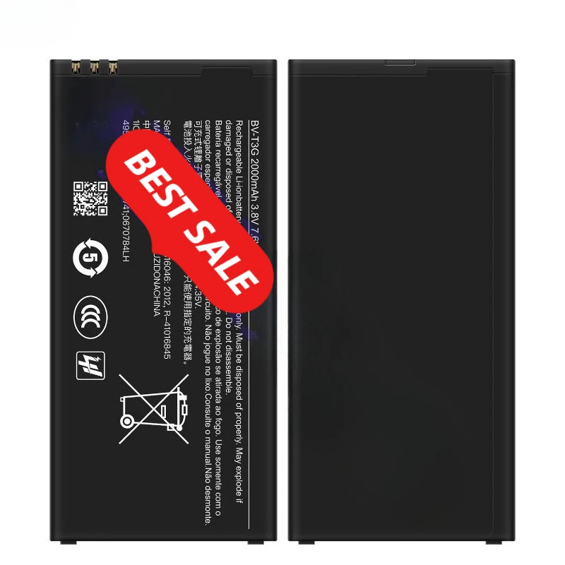 0 Cycle BV-T3G Battery for Nokia Lumia 650 RM-1154 Phone High Quality Replacement Battery Grade A Lithium Ion Bateria with Tools