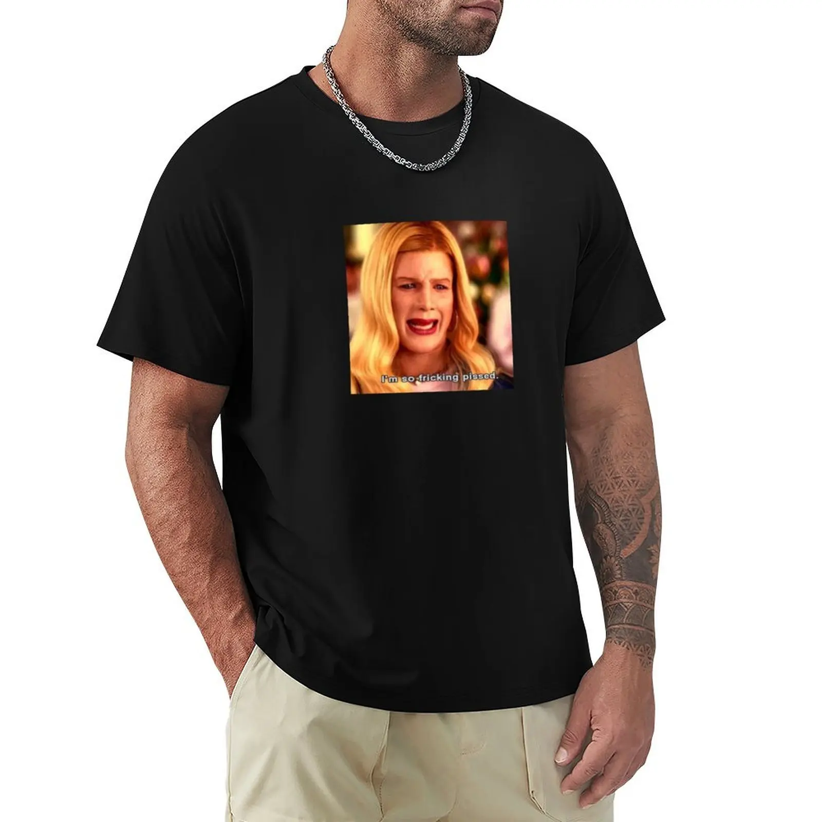 White Chicks Meme I'm so fricking pissed T-Shirt Minimalist Casual Short Sleeve Top