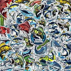 48 sztuk samoprzylepnych naklejek wędkarskich z ryb morskich może być używanych do notatników, przyjęć, blatów ściennych i innych dekoracji, prezentów imprezowych