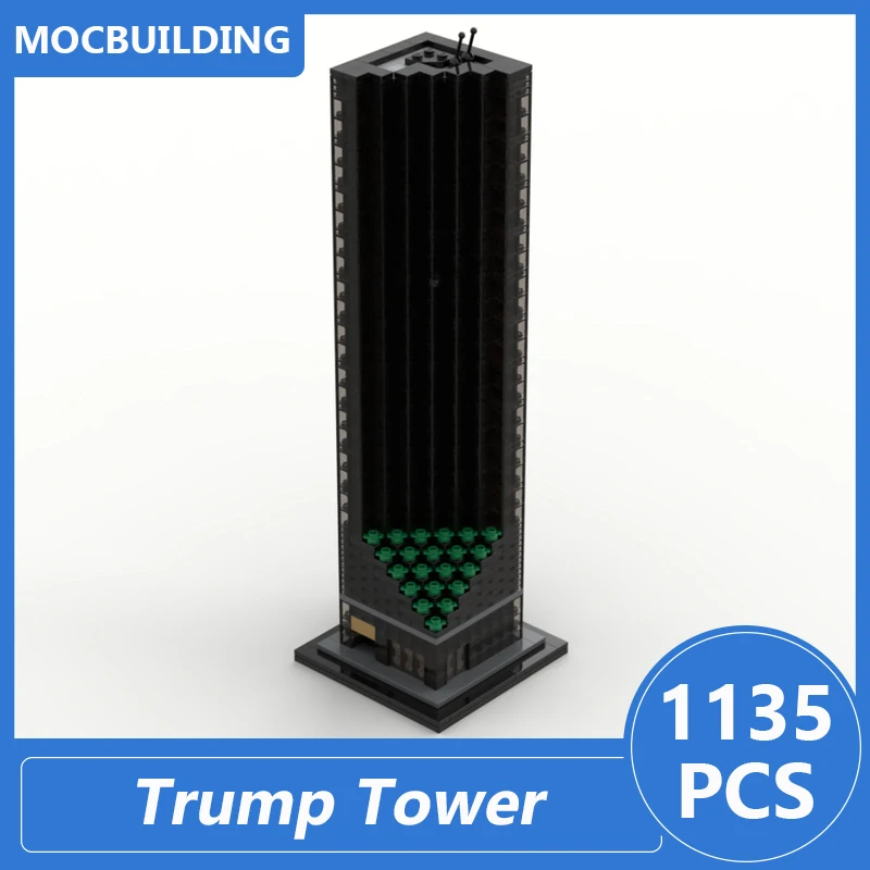 Trump Tower Model Moc Building Blocks Diy Assemble Bricks Architecture Educational Creative Collect Display Toys Gifts 1135PCS