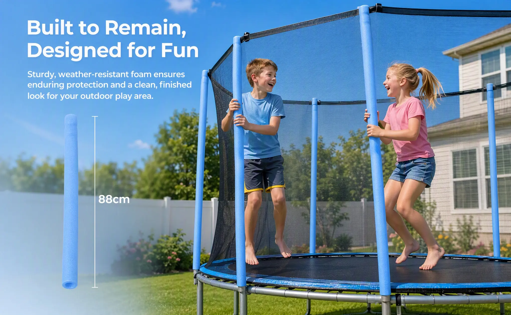6Pcs 88Cm Trampoline Pole Foam Covers Premium Cushioning Protection Against Bumps Quick Slide on Design for Indoor Outdoor